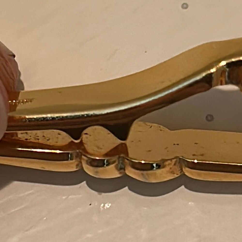Vintage Nina Ricci Gold Tone Tie Clip Bar Twisted Knotted Elevated Basic Formal - Picture 11 of 11